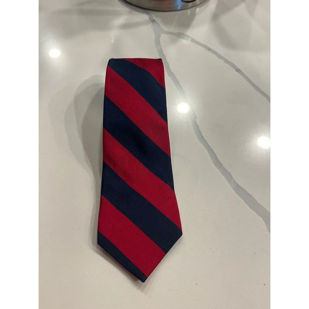 Gap Kids Boys Red Navy Blue‎ Diagonal Striped Necktie Classic Preppy School Tie